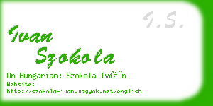 ivan szokola business card